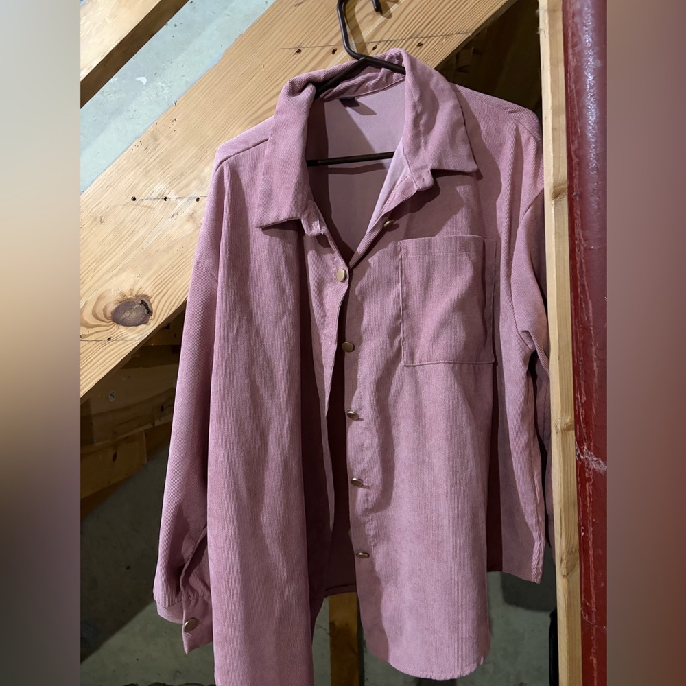 SHEIN Dusty Pink button up Shacket - Picture 1 of 3